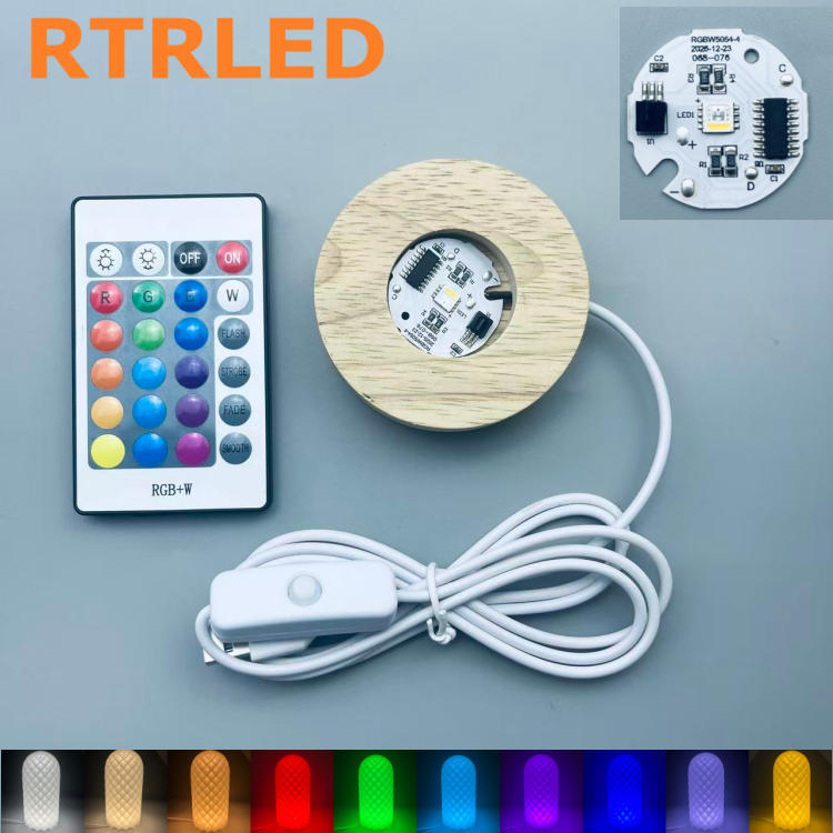 6cm-IR Remote Control RGB+Warm-Natural Wood Color