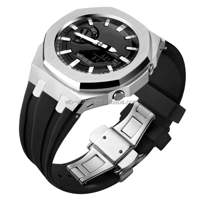 Silver Case+Black Band