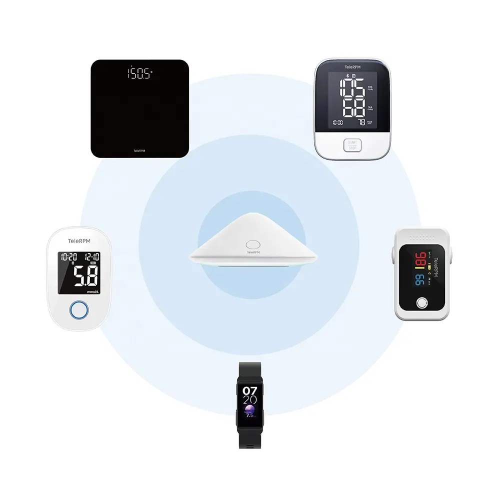 O TeleRPM AnyHub é o primeiro HUB projetado para telemedicina que pode se conectar a qualquer dispositivo Bluetooth Low Energy no mercado.