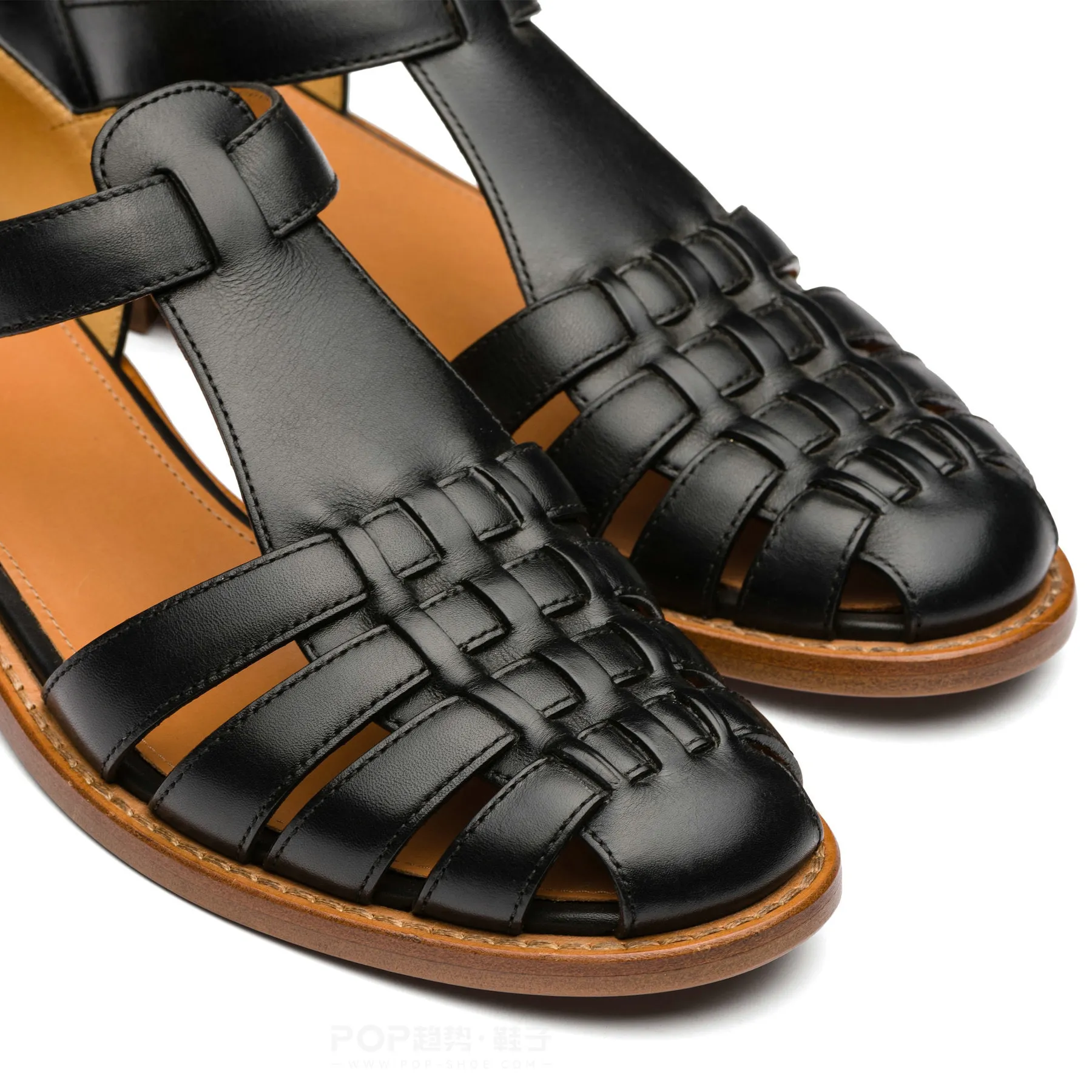 OEM/ODM correa de tobillo ajustable diseño calidad cuero superior moda Casual suela de goma Sandalias planas de mujer