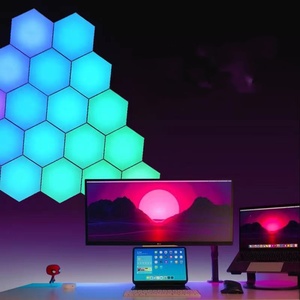 หลายสีแสงควอนตัมหลอดไฟ LED หกเหลี่ยม RGB บลูทูธ LED หกเหลี่ยม App Lampara หกเหลี่ยม - Product Image 3