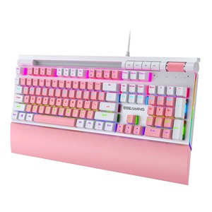 ESGAMING 104 teclas ordenador PC teclados ergonómicos RGB retroiluminado impermeable Teclado mecánico para juegos teclado con reposamuñecas