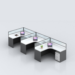 Moderne modulare Kabine Workstation Holz Staff Desk und Computer Desk Factory Direct Büromöbel für das Studium - Product Image 1