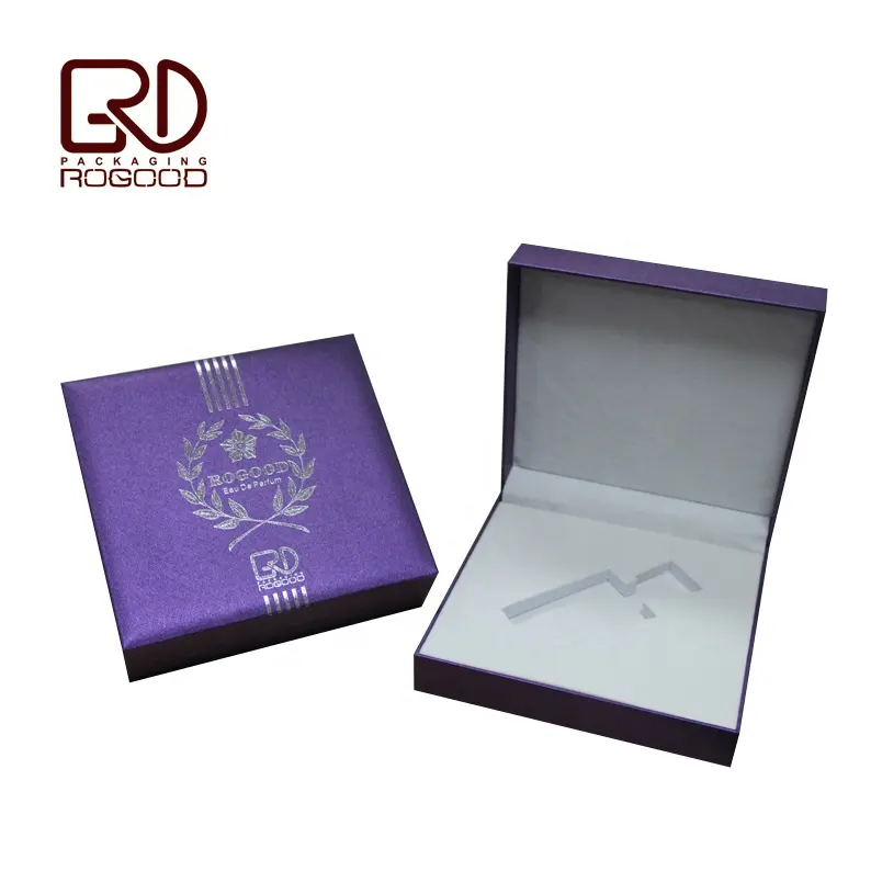 Fancy paper coated silver foil stamping high end quality plastic gift box for perfume/essential oil RGD-P1088