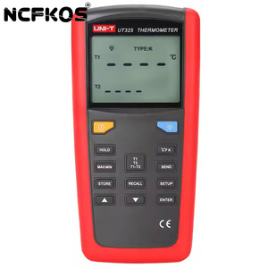 Termómetro de contacto de alta precisión NCFKOS UT325 Lcd retroiluminado Medición de temperatura de entrada dual Función de apagado automático