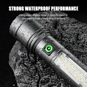 2025 không thấm nước tự vệ Độ sáng cao Led đèn pin USB có thể sạc lại hợp kim nhôm Zoomable LED Torch ánh sáng - Product Image 2