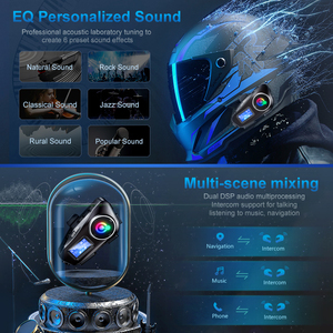 Best Quality Q58 Max Helmet <strong>Intercom</strong> <strong>System</strong> Wireless Motorcycle <strong>Intercom</strong> with FM <strong>Radio</strong> and 6 EQ Sound Effect LCD Display - Product Image 2