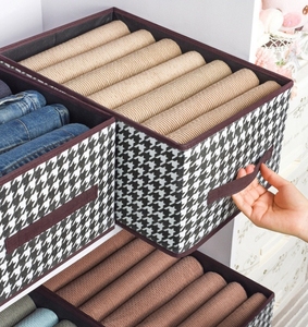 אחסון מתקפל ארון בגדים stackable מארגני עם פו ידית אחסון בד דקורטיבי ארונות בחדרי שינה הבית