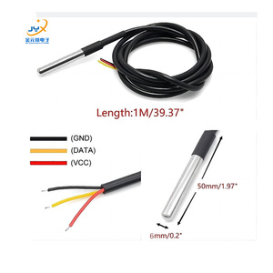 6*50mm for <strong>DS18B20</strong> Waterproof <strong>Digital</strong> Stainless Steel Temperature <strong>Sensors</strong> with 10m Cable