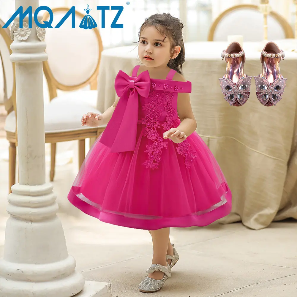 MQATZ Vente en gros 4-10 ans bébé fille robe de bal flore enfants robe formelle enfants robe de soirée L5081xz