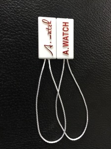 Watches Sunglasses Jewelry Bag Plastic <strong>Custom</strong> One Side Single <strong>Loop</strong> String Lock <strong>hang</strong> <strong>Tag</strong> with logo Embossed - Product Image 5