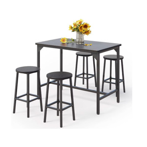 工业5pcs家具套装柜台高度厨房桌子和4张凳子酒吧餐厅早餐 - Product Image 1