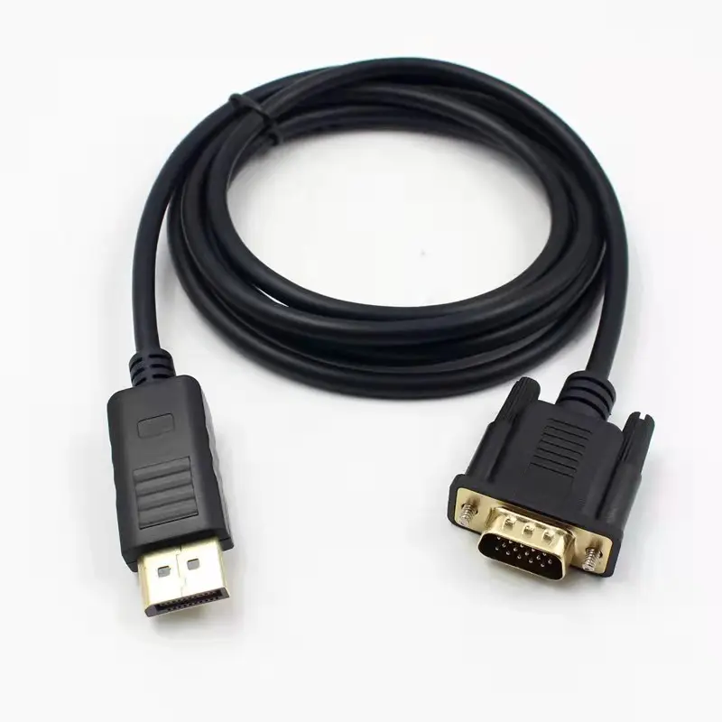 Kabel untuk Antarmuka Hdmi Ke Vga Grosir, Port Tampilan 1.8M DP Ke VGA Adapter HDTV DisplayPort Pria Ke VGA Kabel Konverter Pria