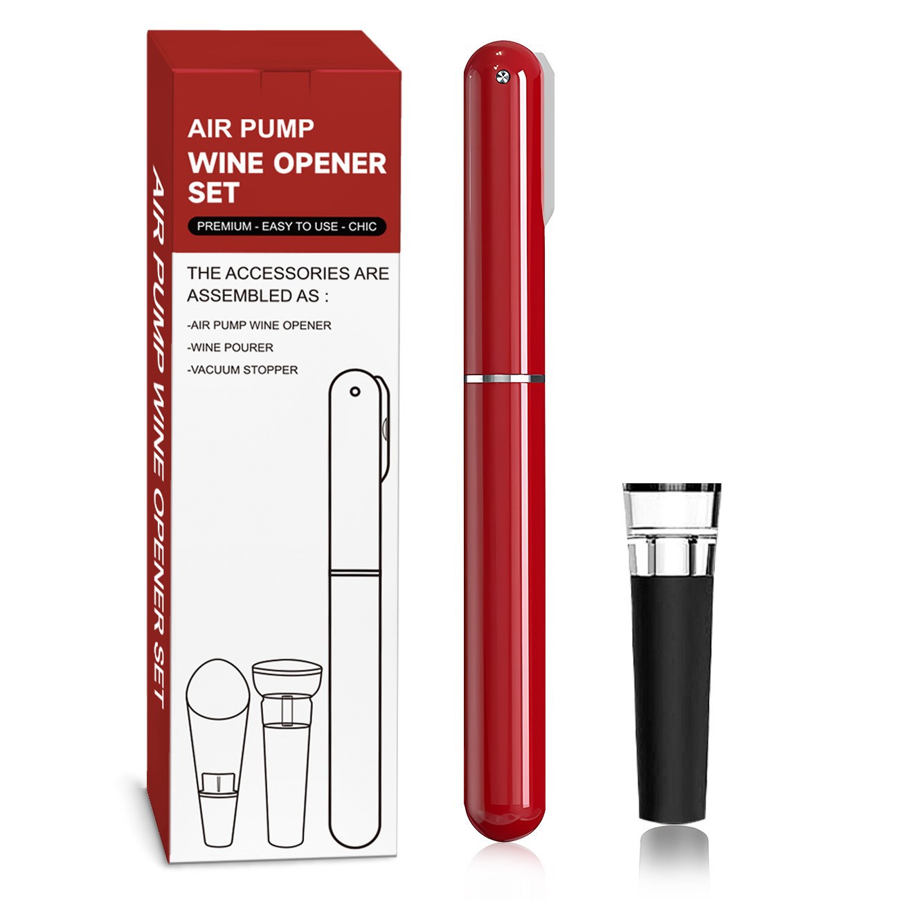 Ensemble de 2 bouteilles en forme de stylo rouge