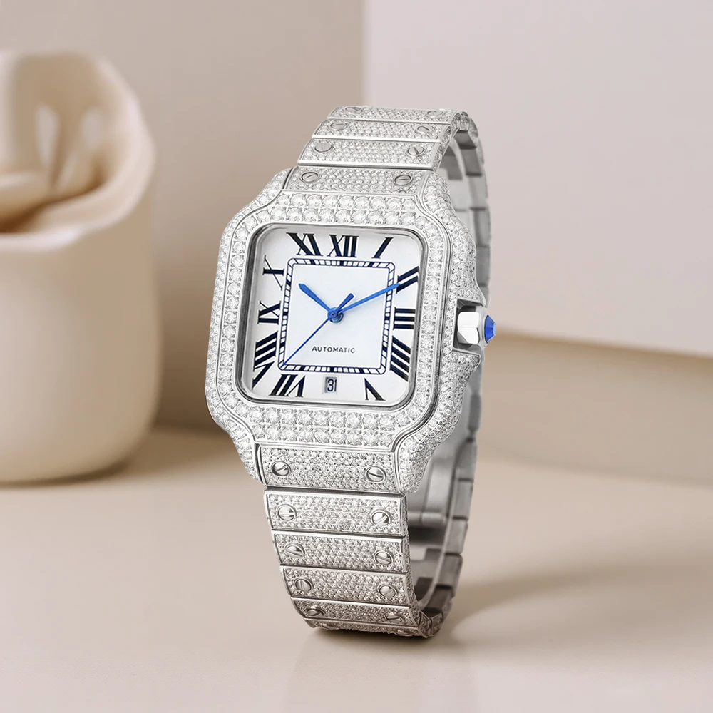 silvery-white dial