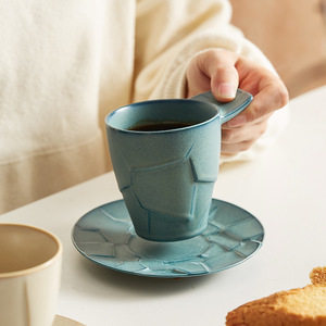 Home Tableware Hand Made Retro Pottery Coffee <strong>Cups</strong> Creative Ceramic Milk Water Breakfast Mugs Coffee <strong>Cup</strong> With Saucer Set - Product Image 6