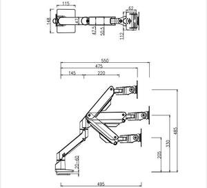 Single Morden Gas Spring Monitor <strong>Mount</strong> Max Vesa 100*100 360 Rotation +90 to +<strong>45</strong> Tilt Fits 27-49&quot; Lcd Monitor - Product Image 1