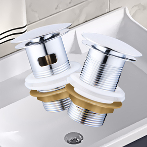 Nuovo lavabo lavabo cromato Pop-Up Click Clack molleggio tappo a fessura scolaacqua bacino con il Design a pulsante di Overflow - Product Image 4