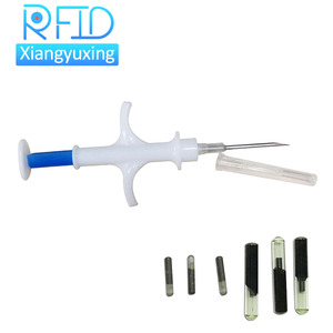 Rfid identificazione degli animali Microchip <span class=keywords><strong>Transponder</strong></span> per cani Micro <span class=keywords><strong>Chip</strong></span> con siringa Icar Tag di vetro per FDX-B 134.2khz Pet - Product Image 1