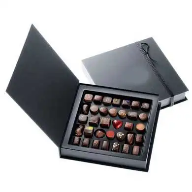 Kotak Flip Kemasan coklat kotak tanggal kustom Dubai dengan pembagi sisipan kertas untuk permen dan kacang