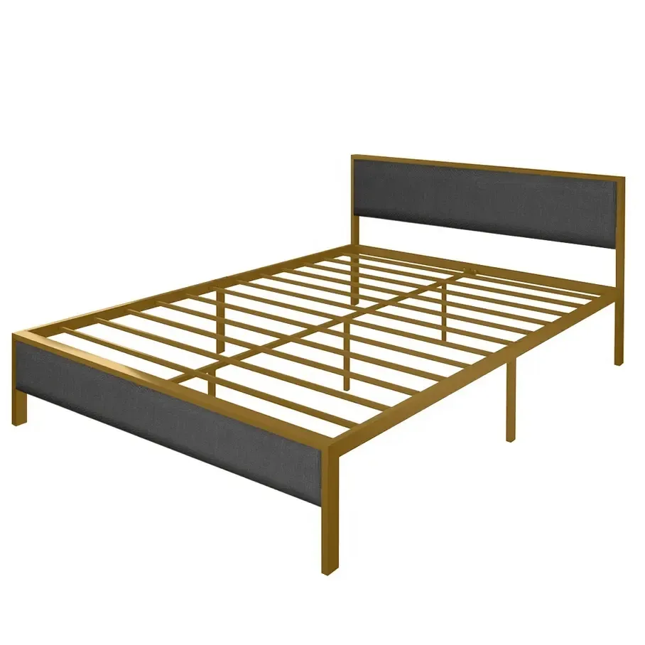 Marco de cama de Metal para dormitorio, marco de cama de hierro forjado, tamaño completo, Moderno