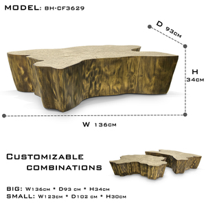 Luxury Tree of Knowledge <strong>Center</strong> Table, Polished Casted Brass with Patina Plating, Sculpted Design for Elegant Living Rooms - Product Image 3