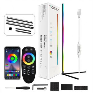 Kanlong โคมไฟตั้งพื้นติดมุม, โคมไฟ LED ควบคุมระยะไกลสี RGB ตกแต่งบ้านทันสมัย - Product Image 6