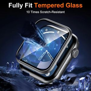 Apple Watch Series 9 8 76防水スクリーンプロテクターカバー用の新しい金属アルミニウムフレームHD強化ガラススクリーンプロテクター - Product Image 3