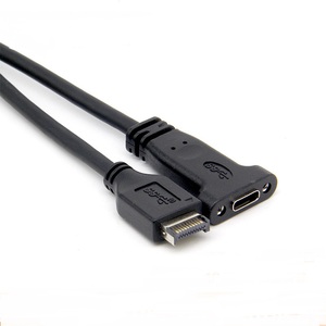 50cm שחור usb 3.2 סוג <span class=keywords><strong>c</strong></span> כדי סוג e פנל קדמי כותרת כבל