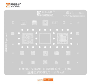 Amaoe BGA reballing SOLDER stencil Plant stencil NET สำหรับ Xiaomi 13 12 11 10 ultra redmi K20 K30 Pro Note CPU Mi 8 9 10 11 IC 0.12mm - Product Image 5