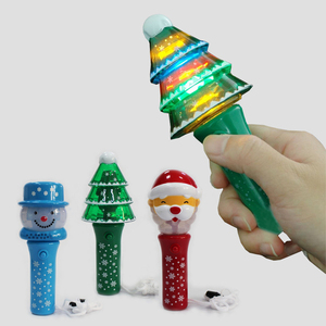 Santa Snowman Cây giáng sinh Thiết kế LED nhấp nháy ánh sáng Spinner Wand PS Chất liệu giáng sinh ánh sáng lên đồ chơi cho trẻ em - Product Image 5