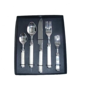 High Quality Steel Cutlery Set With <strong>Bone</strong> Mosaic <strong>Handle</strong> in Natural Polish Finish Dinner Set <strong>Flatware</strong> Cutlery Kitchenware Set - Product Image 1