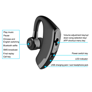 V9 auricolare sportivo vero auricolare senza fili singolo Business auricolare di chiamata Driver di controllo vocale rotazione con supporto microfono OEM - Product Image 2