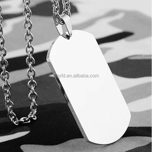 Militaire Leger Stijl Gegraveerde Blanco <span class=keywords><strong>Dog</strong></span> Tags Hanger Ketting Voor Mannen Rvs Stalen 18K Goud Gepersonaliseerde Id Naam Sieraden - Product Image 5