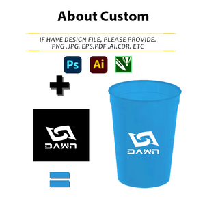 Custom Logo Promotional Plastic Stadium <strong>Cup</strong> 8oz 10oz 16oz 20oz 24oz 32oz Unbreakable Plastic Party <strong>Cups</strong>