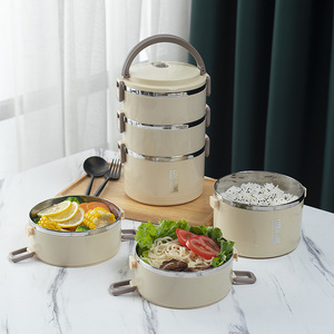 Fabrika doğrudan satış paslanmaz çelik çok katmanlı yemek kabı büyük kapasiteli el-held Bento kutusu öğrenci okul Bento kutusu pirinç kasesi - Product Image 2