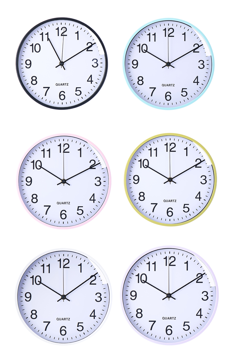Home Decoration Simple Round Design 12 inch Cheap Plastic Wall Clock