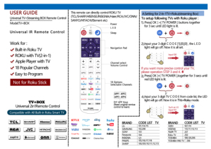 Tüm Roku tv'ler ve Roku oyuncular için 2 in 1 evrensel uzaktan kumanda, TCL/Hisense/Hitachi/HaieElement/Sanyo ROKU TV ile uyumlu - Product Image 6