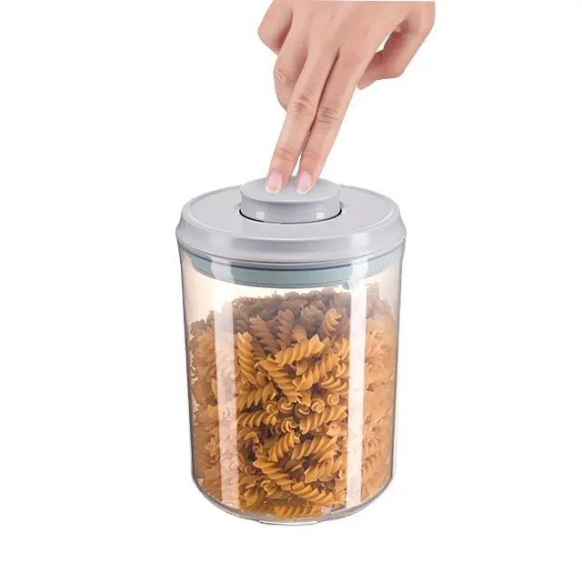 2024 new design plastic jar Pop up stackable kitchen storage organizer One Touch Button Innovative food storage and container