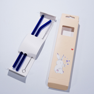 可重复使用的彩色透明吸管直筒玻璃吸管 - Product Image 6