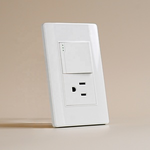 Güney amerika standart 3 delik abd tipi soket ile 1 Gang 1 yollu duvar ışık anahtarı 16A/10A alev geciktirici PC paneli - Product Image 1