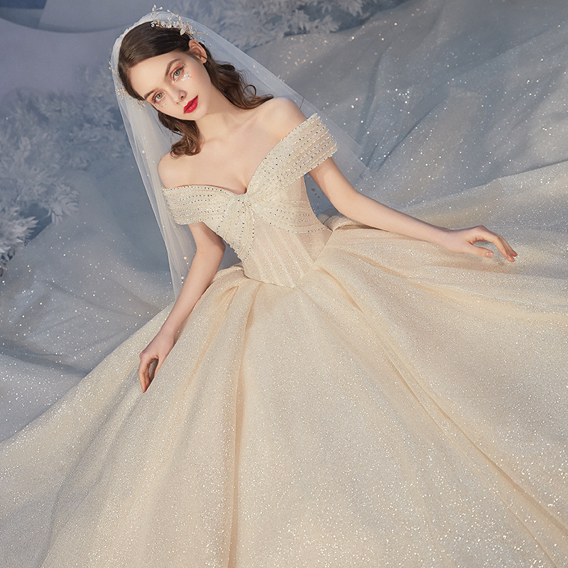 floor-length wedding dress