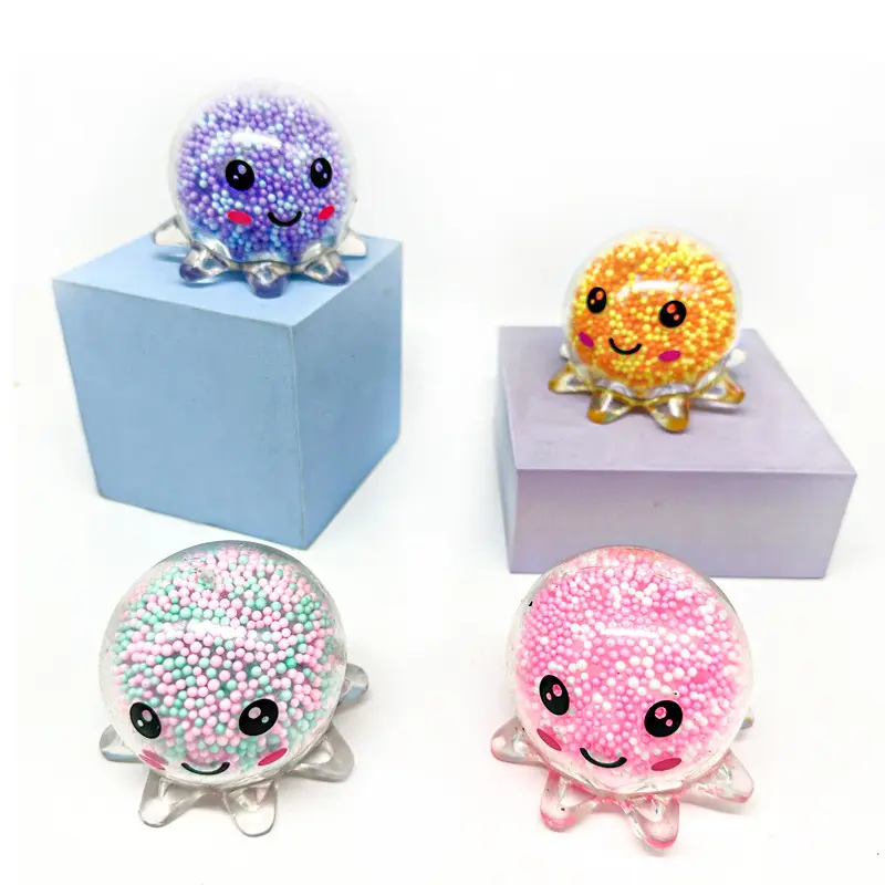 New Design Octopus Stress Balls Foam Beads Animals Squeeze Balls TPR Squishy Toys In Promotion
