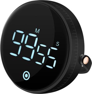 Timer da cucina digitale rotante Timer da conto alla rovescia magnetico ampio Display Timer regolabile Volume facile per anziani bambini - Product Image 1
