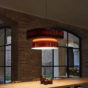Modern cam lambalar Nordic otel avize Modern lüks beyaz kahverengi mor yeşil asılı avize lamba restoran için