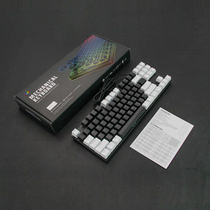 Teclado mecánico Digital Axis para juegos de ordenador, venta al por mayor, RGB, cian, cartón, imagen USB, marca Original, Tecno, tornillos para teclado de teléfono - Product Image 1