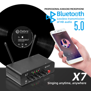 Karaoke Wireless <strong>Microphone</strong> System with Reverberation DSPBT5.0 Optical <strong>Input</strong> and <strong>Output</strong> Interface