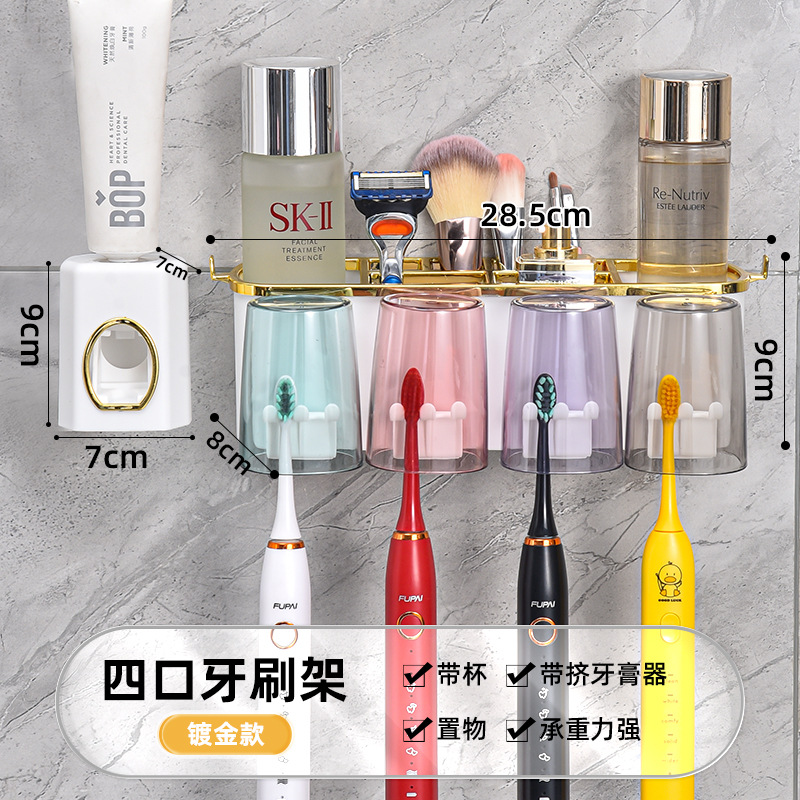 Gold-plated toothpaste squeezer for a family of four
