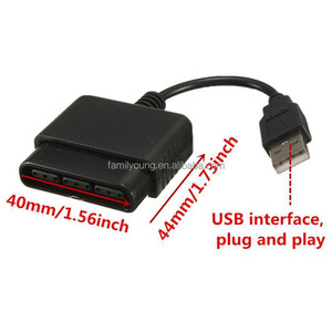 适用于PS1/PS2双冲击游戏手柄至PS3电脑通用串行总线游戏控制器适配器转换器电缆，无驱动程序 - Product Image 2