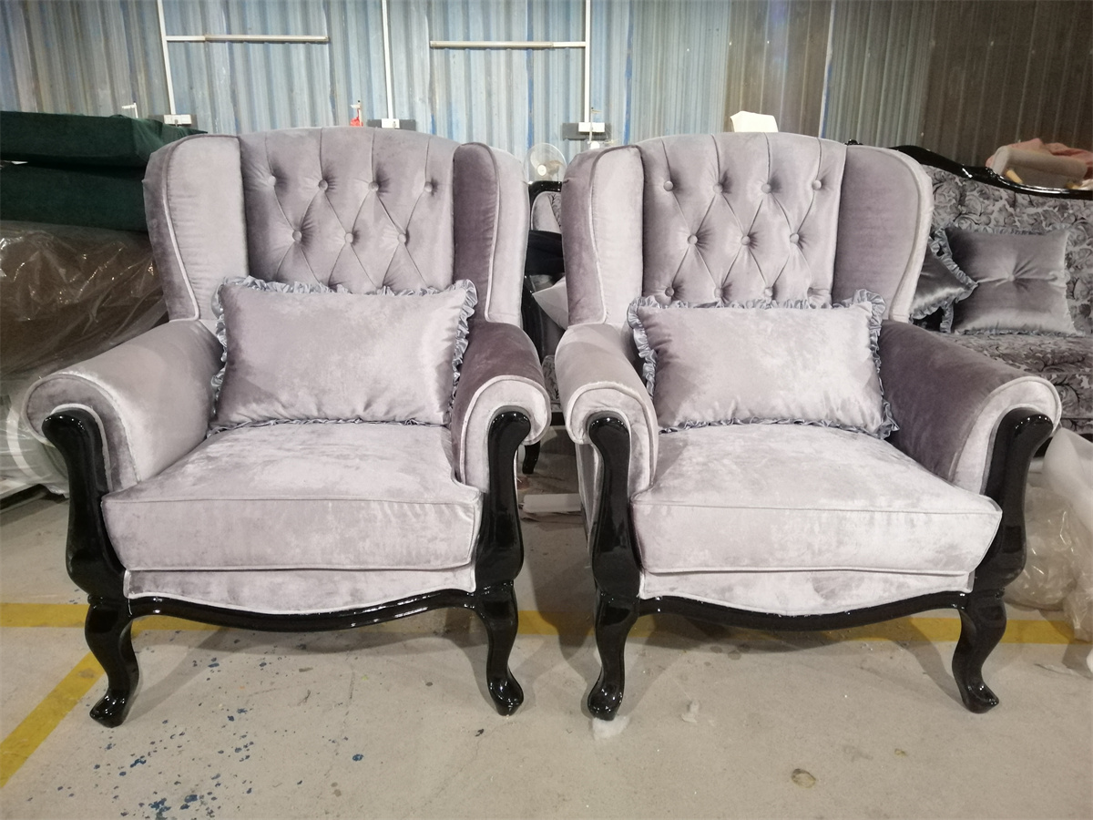foshan chuangdian 5 star hotel furniture single seat luxury velvet living room Chesterfield sofas